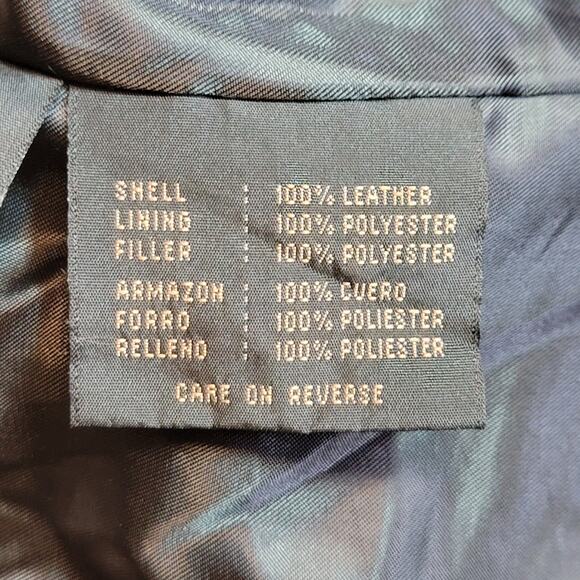 SIENA Black Genuine Leather Jacket Button Down Front Quilted Classic Chic 10 - Picture 15 of 16